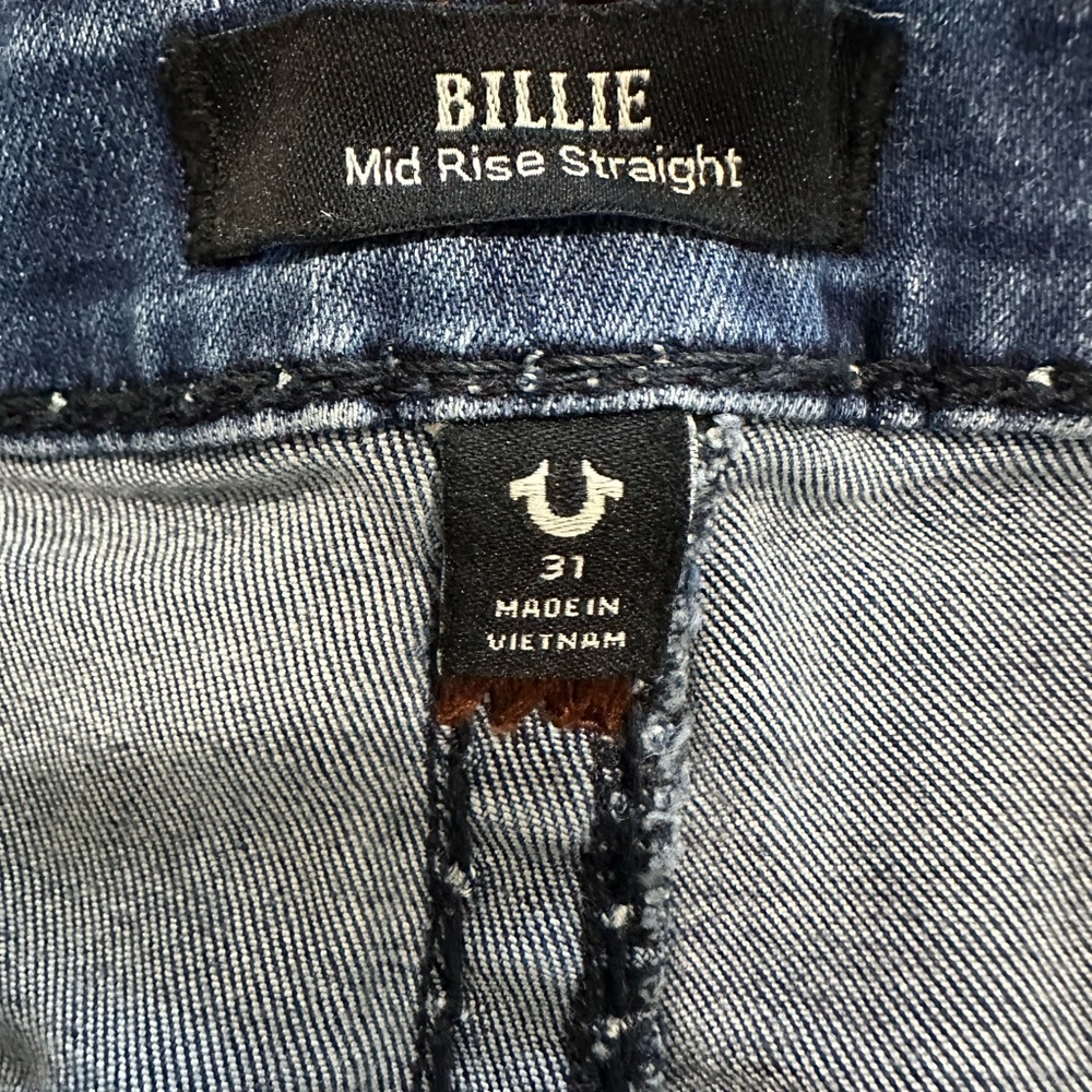 True Religion Classic Blue  Mid Rise Straight Leg Jeans - Picture 6 of 15